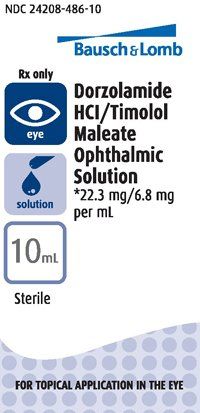 Carbonic Anhydrase Inhibitor Dorzolamide HCl / Timolol Maleate 22.3 mg - 6.8 mg / mL Ophthalmic Drops Dropper Bottle 10 mL , Bausch & Lomb 24208048610