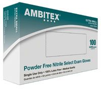 Ambitex Select PF Nitrile Glove X-Small 100/Bx, 10 BX/CASE , HS-NXS400