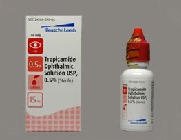 Mydriatic Tropicamide 0.5% Ophthalmic Drops Bottle 15 mL , Bausch & Lomb 24208059064