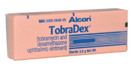 TobraDex Antibacterial / Steroid Combination Tobramycin / Dexamethasone 0.3% - 0.1% Ophthalmic Ointment Tube 3.5 Gram , Alcon 00065064835