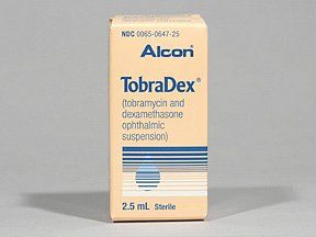 TobraDex Antibacterial / Steroid Combination Tobramycin / Dexamethasone 0.3% - 0.1% Ophthalmic Drops Dropper Bottle 2.5 mL , Alcon 00065064725