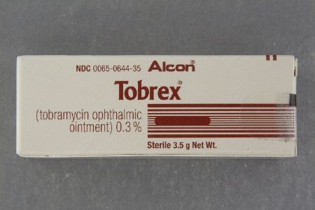 Tobrex Antibacterial Tobramycin 0.3% Ophthalmic Ointment Tube 3.5 Gram Alcon 00065064435