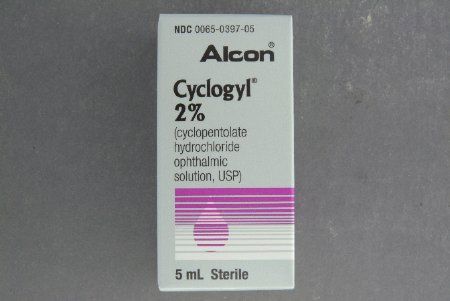 Cyclogyl Mydriatic Cyclopentolate HCl 2% Ophthalmic Drops Dropper Bottle 5 mL , Alcon 00065039705