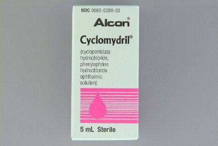 Cyclomydril Mydriatic Cyclopentolate HCl Phenylephrine HCl 0.2% - 1% Unit of Use Ophthalmic Drops Droptainer 2 mL , Alcon 00065035902