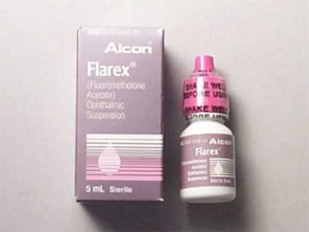 Flarex Corticosteroid Fluorometholone Acetate 0.1% Ophthalmic Drops Bottle 5 mL , Alcon 00065009605