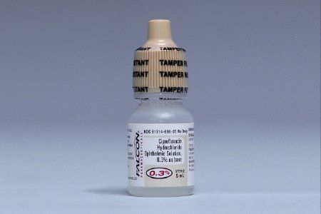 Antibacterial Ciprofloxacin HCl 0.3% Ophthalmic Drops Bottle 5 mL , Sandoz 61314065605