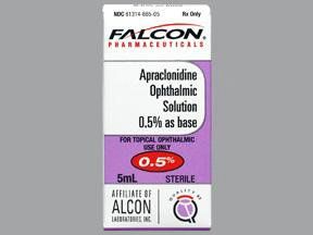 Alpha-Adrenergic Agonist Apraclonidine HCl 0.5 % Ophthalmic Drops Dropper Bottle 5 mL , Sandoz 61314066505