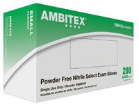 Ambitex Select PF Nitrile Glove X-Small 200/Bx, 10 BX/Case , HS-NXS402