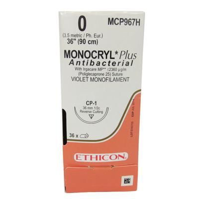 Ethicon Monocryl Plus Sutures MCP967H, 36" (CP-1) - 36/Box, Size 0 , ANIMAL HEALTH A00634