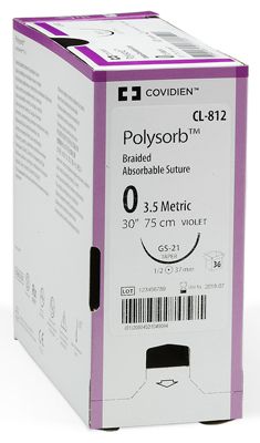 Polysorb Suture CL-933 36" (GS-12) Size 0 , 36/Box , COVIDIEN CL933