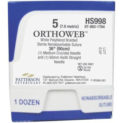 Veterinary Orthoweb Suture Size5, Medium Cruciate Needle, 12/Pkg , Patterson 21282432