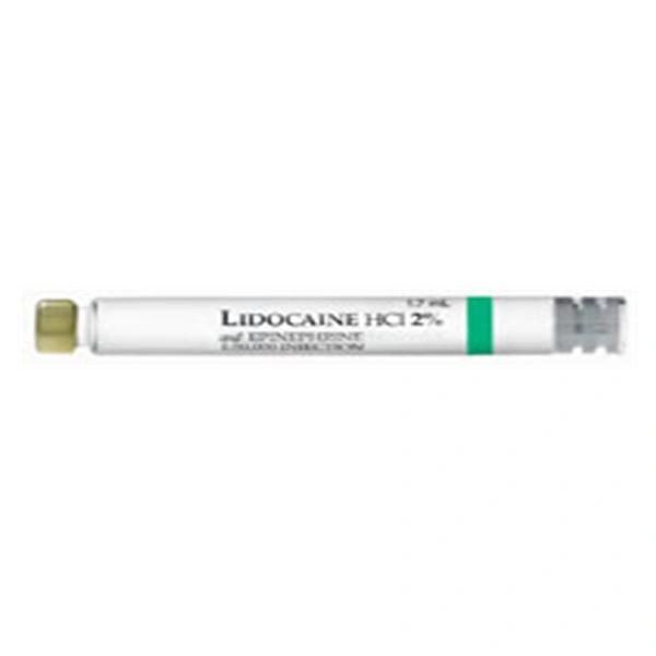 HSI Lidocaine HCl 2% Epinephrine 1:50,000 Green 50/Bx , HS 02A0050