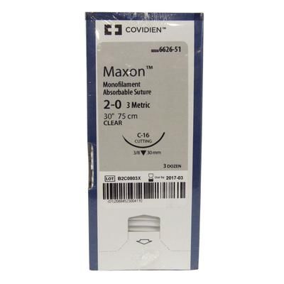 Maxon Suture 6626-51, 30" (C-16) Size 2-0 , 36/Box , COVIDIEN 8886662651