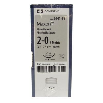 Maxon Suture 6641-51, 30" (C-14) Size 2-0 , 36/Box , COVIDIEN 8886664151