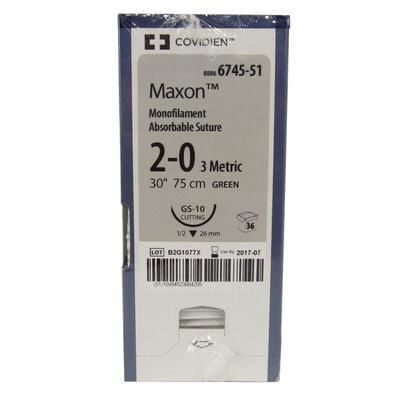 Maxon Suture 6745-51, 30" (GS-10) - Size 2-0 , 36/Box , COVIDIEN 8886674551