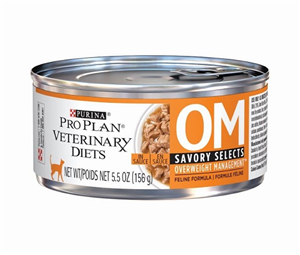 Pro Plan Veterinary Diets OM Overweight Management Savory Selects Feline Formula, 5.5 oz , 24/Case , Purina 003810015065