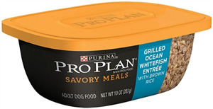 Pro Plan Savory Meals Adult Canine Grilled Whitefish Entrée with Brown Rice, 10 oz , 8/Case , Purina 16157