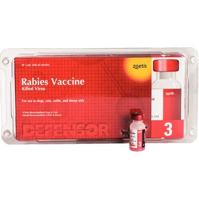 Defensor 3 Injection Rabies Vaccine 50 x 1 Dose , ZOETIS 10016543