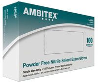 Glove Exam PF Nitrile Large Royal Blue Ambitex Select 100/Bx, 10 Box/Case , HS-NLG400