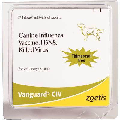 Vanguard Canine Influenza H3N8 Vaccine 25 x 1 Dose , ZOETIS 10003020