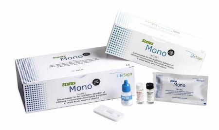 Status Mono Immunoassay Infectious Mononucleosis Whole Blood / Serum / Plasma Sample CLIA Waived for Whole Blood CLIA Moderate Complexity for Serum and Plasma 25 Tests , Lifesign 68364