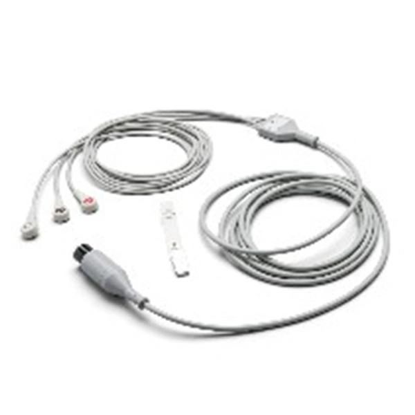 Patient Cable 10 Foot, One Piece Shielded, 3 Lead, With Snap Connector Lead Wire , WelchAllyn 008-0315-00