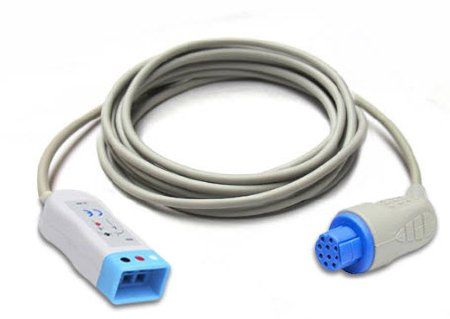 10 Pin to 3 Lead Dual ECG /EKG Trunk Cable Datex-Ohmeda 3 Lead Cable, 10 Feet, Blue Connector , Vyaire Medical 545302-HEL