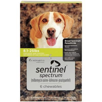 Sentinel Spectrum Chews 6 Doses; 5 Box/Carton 9-25 lb , VIRBAC 609752