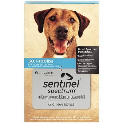 Sentinel Spectrum Chews 6 Doses; 5 Box/Carton Type 51-100 lb , VIRBAC 609754