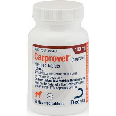 Carprovet (Carprofen) Flavored Tablets , 100 mg , 60/Bottle , PUTNEY 17033-358-60