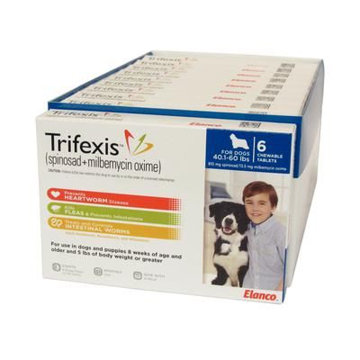 Trifexis 6 Doses; 10 Box/Carton 40.1 - 60 lb , ELANCO CA4335Y07AM