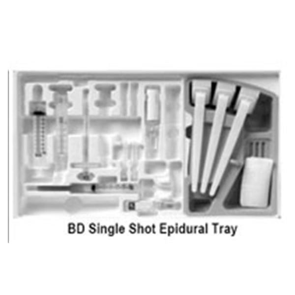 Tray Epidural With 18gx3-1/2" Needle, 5mL Lidocaine 1%, 10mL NaCl 0.9% Standard Disposable 10/Case , BD 406091