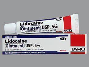 Local Anesthetic Lidocaine 5% Topical Ointment Tube 30 Gram , Ta