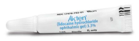 Local Anesthetic Lidocaine HCl, Preservative Free 3.5% Ophthalmic Gel Tube 1 mL , Akorn 17478079201