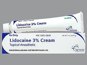 Local Anesthetic Lidocaine HCl 3% Topical Cream Tube 1 oz. , Seton 13925015901