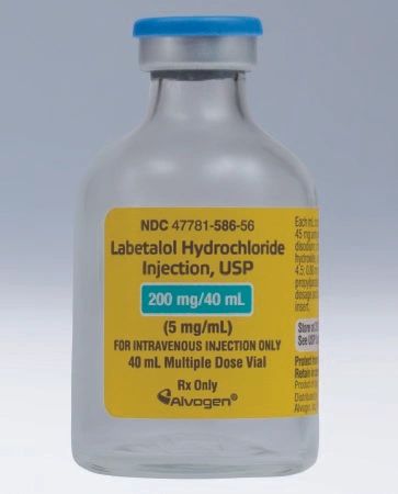 Labetalol HCl 5 mg / mL Intravenous Injection Multiple Dose Vial 40 mL , Alvogen 47781058656