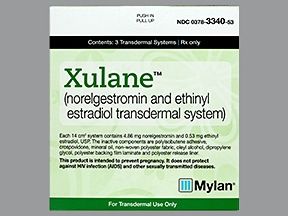 Xulane Contraceptive Agent Norelgestromin Ethinyl Estradiol 150 mcg - 35 mcg / 24 Hour Transdermal Patch Pouch 3 Patches , 3/Pack , Mylan 00378334053