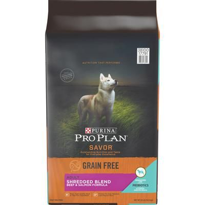 Pro Plan Savor Shredded Blend Grain-Free Beef and Salmon Formula Adult Dog Food 24 lb , Nestle 038100177919