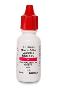 Mydriatic Atropine Sulfate 1% Ophthalmic Drops Dropper Bottle 15 mL , Akron 17478021515