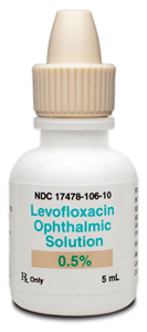 Antibacterial Levofloxacin 0.5% Ophthalmic Drops Dropper Bottle 5 mL , Akron 17478010610