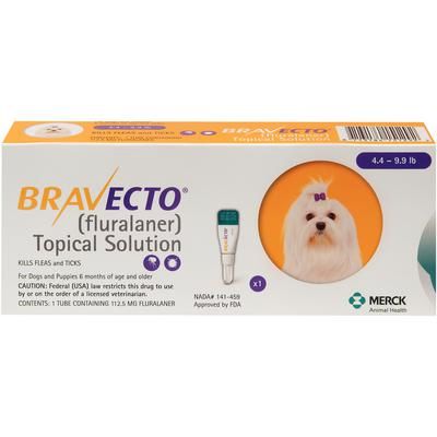 Bravecto Topical Solution for 4.4 - 9.9 lb Dogs 10 Doses , Merck 155802