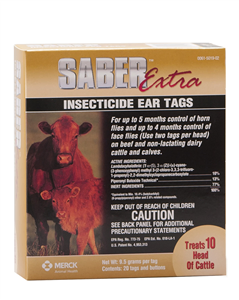 Saber Extra Insecticide Ear Tags ,Saber Extra Insecticide Ear Tags Merck 5019-02