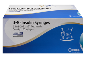 Syringes Insulin Vetsulin 0.5cc [U-40] 29g x0.5", 100/Box , Merck-Mwi-064361