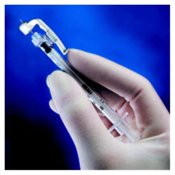 Insulin Syringe with Needle SafetyGlide 1/2 mL 30 Gauge 5/16 Inch Attached Needle Sliding Safety Needle 4x100/Box , BD 305934