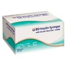 Insulin Syringe, 31G x 6mm, 100/Box, 5 Box/Case , BD 324912