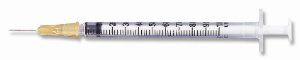 Insulin Syringe with Needle PrecisionGlide 1 mL 25 Gauge 5/8 Inch Detachable Needle Without Safety 100/Box ,8 Box/Case , BD 329651