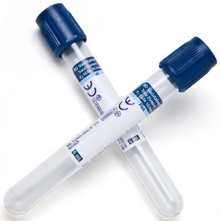 BD Vacutainer SPC Plus Venous Blood Collection Tube K2 EDTA Additive 13 X 100 mm 6 mL Royal Blue BD Hemogard Closure Plastic Tube 100/Box , 10 Box/Case , BD 368381