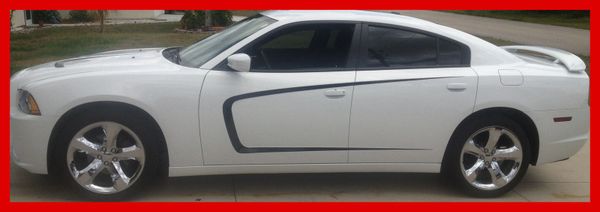 2011-2014 DODGE CHARGER OUTLINED HOOD INSERT DECAL FACTORY STRIPE