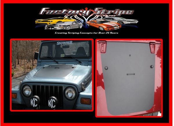 JEEP WRANGLER TJ BLACKOUT HOOD AUTOMOTIVE GRAPHIC DECALS | Factorystripe