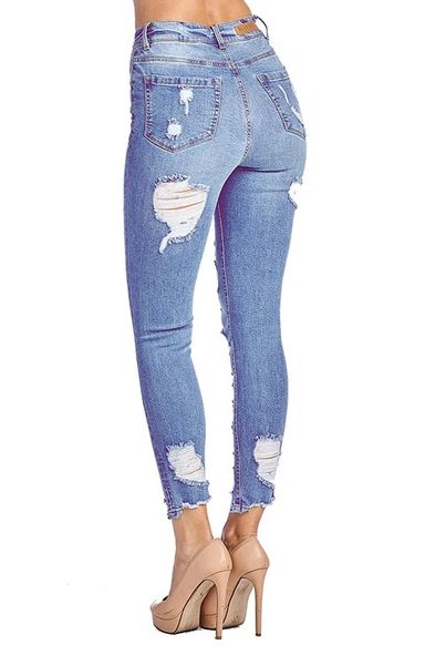 light blue distressed jeans